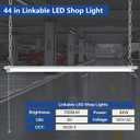 2-Pack 4ft LED Shop Light, 84W/7000LM/4000K Garage Hanging Lights with Plug-in Power Cord, 4ft Shop Led Lights with Pull Chain Switch, ETL Listed for Workbench, Basement