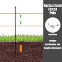 Sunnyglade 45.3 Inch 25 Pcs Fiberglass Electric Fence Posts with 100 Pcs Metal Loops, Temporary Fence Stakes for Animals Fence, Garden Protection