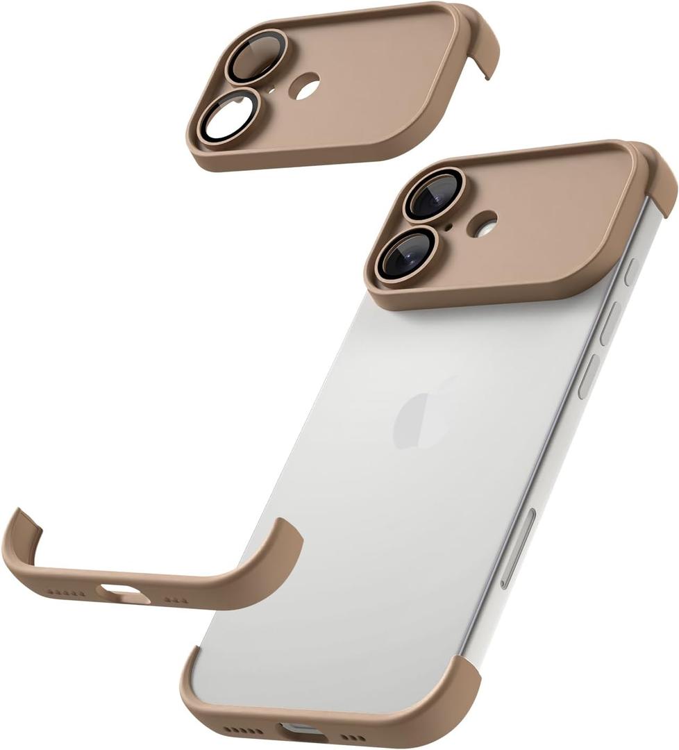Frameles Phone CaseCompatible with iPhone 17 CaseTPU Minimalist Protective. Brown