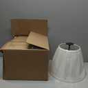 Aspen Creative 33055, Hardback Empire Transitional Spider Lamp Shade, Mushroom Pleated Pleated White, 7" Top x 13" Bottom x 10" Slant