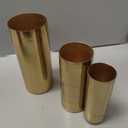 MyGift Tall Modern Brass Tone Metal Cylinder Centerpiece Flower Vases, Set of 3 - Large, Medium, Small Sizes, Handcrafted in India