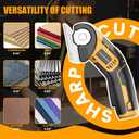 Cordless Electric Scissors, 4V Rechargeable Cardboard Cutter Heavy Duty Fabric Scissor with Safety Lock & 1 Spare Blade, Power Rotary Box Cutters for Carpet Leather Plastic Cutting, Crafting, Sewing