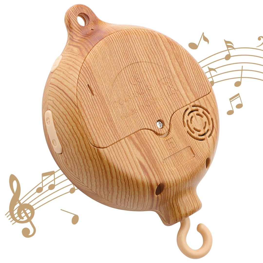 Crib Mobile Motor, Baby Music Box Spinner with 9 Complete Smoothing Lullabies 1 White Noise, 3-in-1 Modes Volume Control, 30 Minutes Auto-Off, Portable Sound Machine