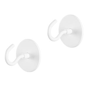 TONLEA 2 Pack Coat Hooks, Adhesive Hooks Wall Mounted, Heavy Duty Metal Wall Hooks for Hanging Coat, Scarf, Hat, Bag, Key, Towel (White), Pack of 2