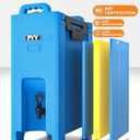 PYY Insulated Beverage Dispenser 5 Gallon, Hot and Cold Drink Water Coffee Carrier with Spigot Handle and Stand, Commercial Thermal Container for Chocolate Cocoa Iced Juice Tea Milk Restaurant Party (Blue)