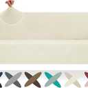 ZNSAYOTX Oversized Super Stretch Couch Cover (92"-115"), New Striped Sofa Covers Comfortable & Durable, Dog Cat Pets Friendly Extra Large Spandex Sofa Slipcovers (Beige, XL Sofa)