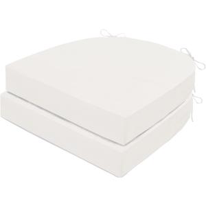 Outdoor Chair Cushions Set of 2, Waterproof Foam Patio Seat Cushions with Ties for Garden Sofa & Dining Furniture, 3-Year Color Fastness, 18x18x3 Inch, Beige