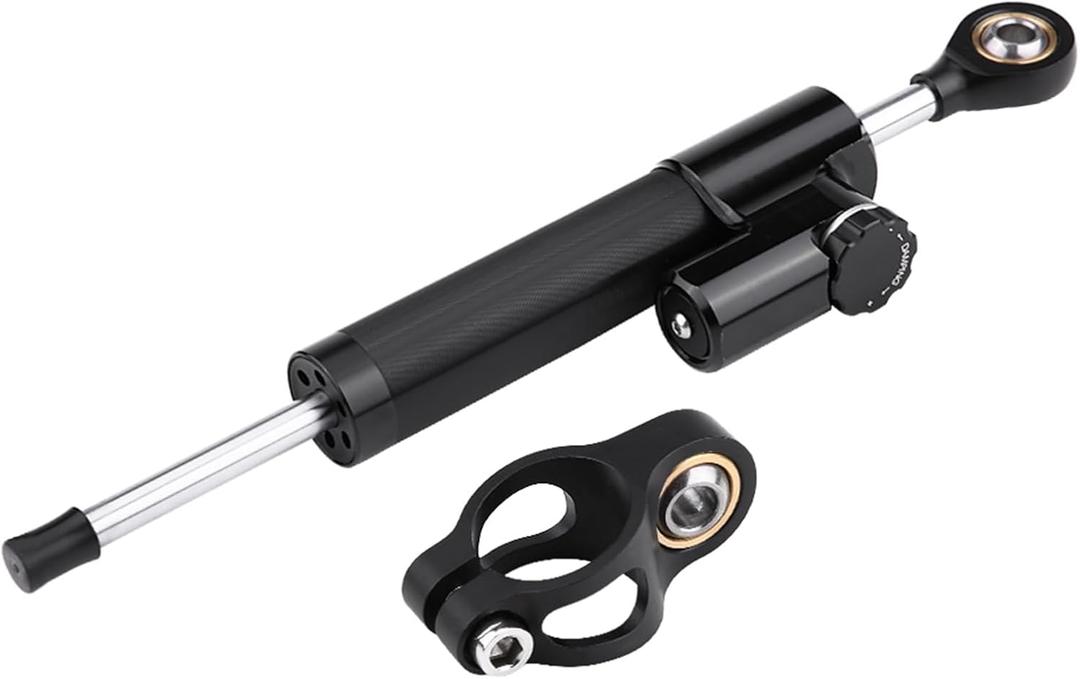 KIMISS Steering Damper With Bracket, Aluminum Universal Motorcycle Steering Damper Stabilizer Linear Reversed Safety Control