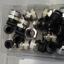 10 Pcs Male Straight 1/4 Inch Tube OD x 1/4 Inch NPT Thread Push to Connect Fitting PC-1/4-N2 Push to Connect Pneumatic Tube Fitting Fit Connector Quick Release Air Fittings