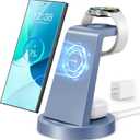 Wireless Charger for Samsung Charging Station: 3 in 1 Wireless Charging Station for Samsung Galaxy Watch - Blue