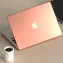 KEROM Brown Clear Case for MacBook Air 13 inch 2025-2022 M4 M3 M2 A3240 A3113 A2681, MacBook Air M3 13 inch Case, Matte Plastic Hard Shell & Keyboard Cover for Mac Air 13.6 inch, Frosted Brown