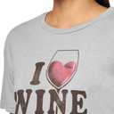Lucky Brand Women's I Love Wine Boyfriend Tee (Gray, L)