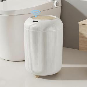 6 x URALFA Bathroom Trah Can with Lid, Motion Sensor Trash Can Touchless