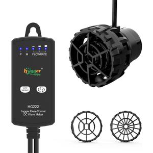 Hygger Aquarium Wave Maker for 5-10 Gallon Fish Tanks, Adjustable DC Power Heads for Aquarium with Controller, Aquarium Circulation Pump With Magnetic Base for Saltwater Freshwater Tank 660 GPH