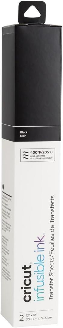 Cricut Infusible Ink Sheets - Sublimation Transfer Paper, (2) 12" x 12" Transfer Sheets & (2) Butcher Paper, Create Designs Blanks, Compatible Maker & Explore, Black