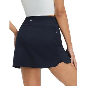 M MAELREG Womens Tennis Skirt High Waisted Athletic Mini Lined A Line Skort with 3 Pockets Nylon Stretchy Workout Golf Skirt (Blue, M)