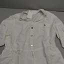 GRACE KARIN Womens Button Down Shirts, 3/4 Sleeve Dressy Casual Outifts, V Neck Peplum Tops with Pockets, Ivory L