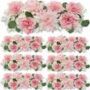Pack of 6 Wedding Arch Decorations, 19.7 inch Artificial Flower Table Centerpieces Floral Arrangement for Wall Backdrop Party Bridal Shower Event Decor - Pink & White