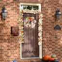 2 Pack Fall Leaves Garlands, 6Ft Autumn Leaves Decor with Pumpkins for Home Mantle Fireplace Front Door, Maple Leaf Garland Decorations for Farmhouse Porch Outdoor Indoor Thanksgiving Halloween