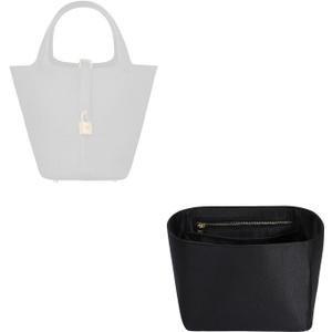 Hermes ZTUJO Picotin 18 Organizer Insert, Luxury Purse Organizer Insert, Silky Smooth, Fits Picotin 22 Bags (Black)