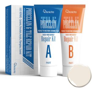 Porcelain Repair Kit White, Sink & Tub Repair Kit to Quickly Fix Tub Chips and Sink Cracks with High Bond Strength, Porcelain Sink Repair Kit for Tub, Tile, Sink and Toilet(Ivory White)