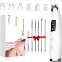 Blackhead Remover Vacuum, Type-C Rechargeable Pore Cleaner with 3 Adjustable Suction, 6 Probes & Comedone Extractor Tool Kit for Women and Men, White Heads Removal for Face & Nose (White)