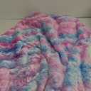 NEWCOSPLAY Super Soft Faux Fur Throw Blanket for Couch Purple Rainbow Sherpa Fuzzy Plush Warm Blanket for Sofa Bed (Purple Rainbow, Throw(50"x60"))