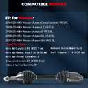 cciyu NCV53994 Front CV Axle Shaft Assembly Fit For Nissan Murano 3.5L 2009-2014 Front Right Passenger Side AWD
