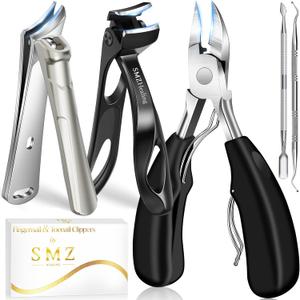 Toenail Clippers for Seniors Thick Toenails, Angled Head Heavy Duty Large Toe Nail Clippers for Men Thick Nails with Wide Opening, 45 Degrees Slanted Curved Blade Ingrown Toenail Clippers Nail Cutter