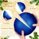 Weysat 4 Pcs Large 8" Fillable Christmas Ornaments, Jumbo Matte, Shiny & Glitter Hanging Ornaments for Outdoor Xmas Tree Decoration, Lawn Yard Holiday Party Decor(Blue)