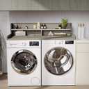 Washer Dryer Countertop, 54" x 27.55" 2-Tier Washer Dryer Topper with Edge, for Laundry Room Organization Pale Grey Wood