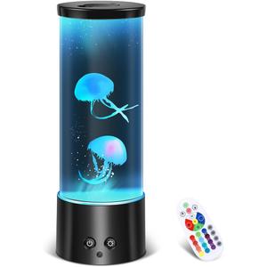 Jellyfish Lava Lamp, Jellyfish Lamp with 17 Color Changing Light, Jellyfish Tank Table Lamp, Jellyfish Aquarium Night Light, Home Office Room Desk Decor Lamp