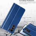 Belemay Compatible with Galaxy S21 FE 5G Wallet Case (6.4 inch) Premium Leather Flip Case [RFID Blocking] Card Holder [Undetachable Interior Shell] Magnetic Folio Folding Cover for Men Women, Blue