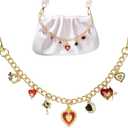 Purse CharmsHeart Black Zircon Bag Charms for Handbags Purse Keychain Bag Charm Chain Keychains for Women