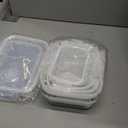 Pmssypl 4 airtight glass lunch boxes with lids, glass food storage containers, and airtight lunch boxes that can be used in the microwave, refrigerator, and dishwasher. (Transparent white)