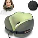 Cesperi Travel Neck Pillow for Airplanes, Ergonomic Design for Petite Neck, Airplane Neck Pillow with Memory Foam, Travel Essentials for Flights, Car Rides, and Home Rest, Small (Avocado Green)