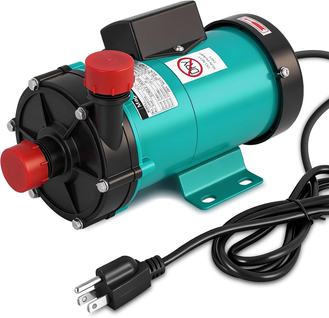 MXBAOHENG 1110GPH Magnetic Drive Pump, 110V Circulating Water Pump, 90W Liquid Delivery Pump for Chemical Industry, Pharmaceutical Industry, and Electroplating Industry (70L/min)