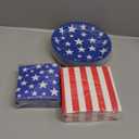 American Flag Patriotic Party Supplies Disposable dinner paper plates dessert paper plates Napkins and Cocktail napkins for Veterans Day Election Day 4th of July Independence Day Decorations, Serve 50