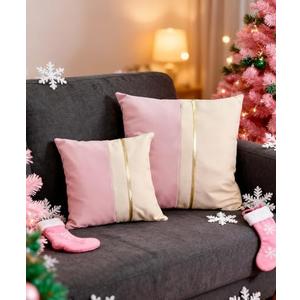 GUANGDEEN Pink Pillow Covers 18x18 in, Faux Leather Outdoor Waterproof Cushion Cases, Easy Clean Decorative Spring Pillows Cover for Living Room Couch Bed, Modern Farmhouse Accent