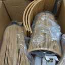 YYJLX Boho Table Lamp Set of 2 Large Rattan Gold Nightstand Lamp with Dimmer Switch Farmhouse Bedside Lamp for Living Room Bedroom Office(Includes E26 Bulbs)