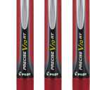 PILOT Precise V10 RT Retractable Liquid Ink Rollerball Pens, Bold Point, 1.0mm, Red Ink, 3 Count