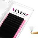 VEYES INC Cashmere Smart Fan Lash Extensions 0.03 0.05 0.07 C/CC/D Curl 8-20mm Mixed & Single Length, Super Matte Black Volume Lashes, Professional Supplies for Lash Techs (0.05 CC 8-16mm)
