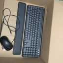 Wireless Keyboard and Mouse Combo - Backlit Typewriter Keyboard with Magnetic Wrist Rest & Phone Holder, Light Up Round Keycaps, 2.4GHz Cordless Set for Mac, Windows, PC, Laptop, SABLUTE