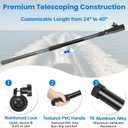 MKA-44 Telescoping Extension Handle Compatible with Minn Kota Transom-Mount Trolling Motors, 24" to 40" Adjustable Steering Handle for Most Hand-Steer Outboard Motors, Tool-Free Quick Install