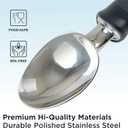 Deiss Pro Ice Cream Scoop, Stainless Steel with Soft Rubber Handle, Perfect Ergonomic Design for Easy Grip, Heavy Duty Ice Cream Scooper For Spooning Frozen Hard Gelato and Sorbet, Cookie Dough