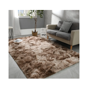 Hutha 9x12 Large Area Rugs for Living Room, Super Soft Fluffy Modern Bedroom Rug, Tie-Dyed Brown Indoor Shag Fuzzy Carpets for Girls Kids Nursery Room Home Decor