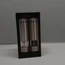 USB-C Electric Salt and Pepper Grinder Set (pack of 2) - Stainless Steel Salt & Pepper Mills with LED Light - Complimentary Mill Rest- One Handed Operation Adjustable Ceramic Grinders