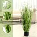 Jexine 4 Pieces 4 ft Tall Artificial Grass Plant Potted Artificial Greenery Floor Plants Fake Pampas Grass Tall in Pot for Housewarming Gift House Garden Bathroom Lobby Indoor Outdoor (Spring)