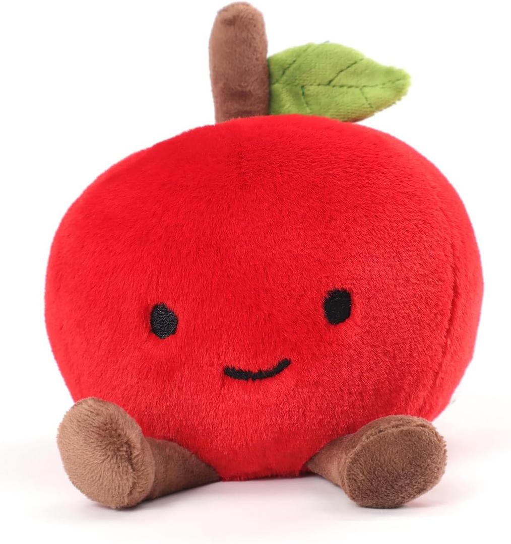 RECUR Apple Fruit Stuffed Animals Toy,Soft Fruit Plush,Cute Apple Plushie 8 Inches,Adorable Gift for All Ages