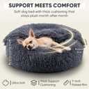 Himax Dog Beds for Small Dogs, Donut Dogs Beds with Blanket Attached, Calming Dog Bed Washable (26") Grey
